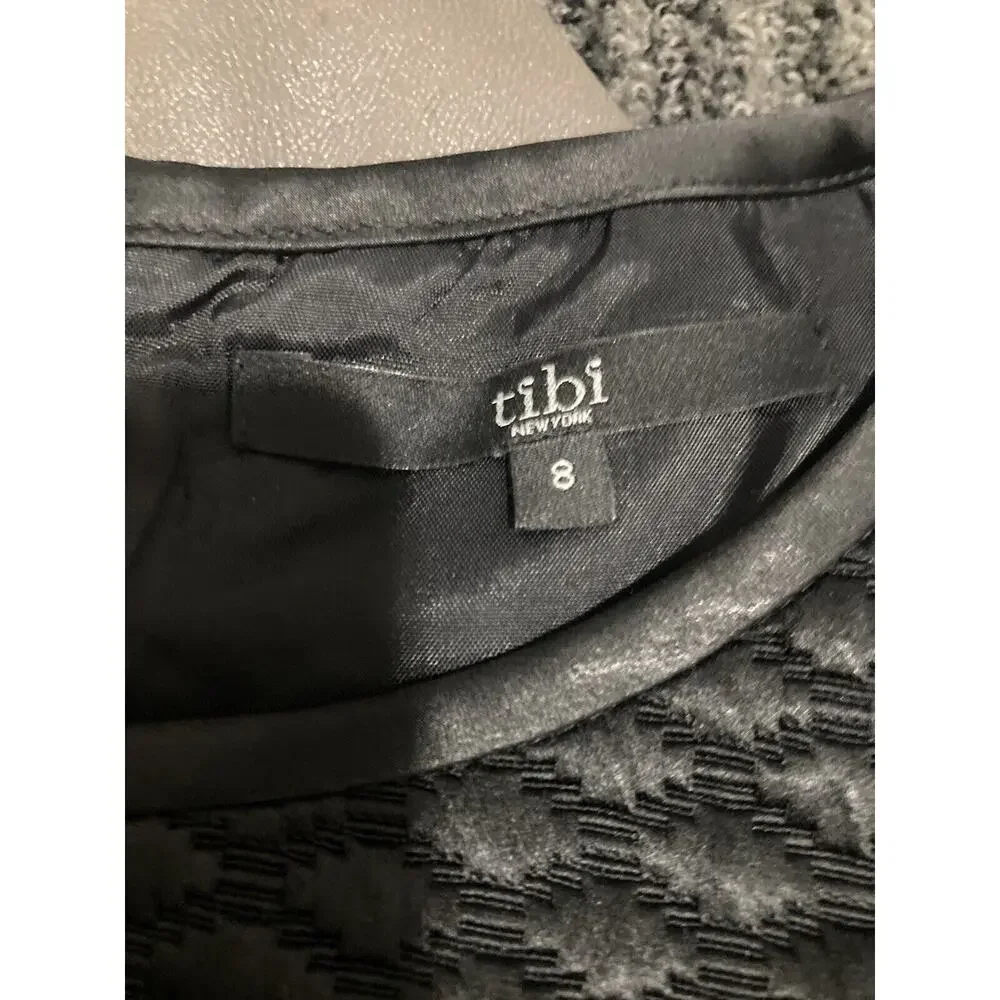 TIBI Womens Black Peplum Textured Sleeveless Vest Top Size 8 - Picture 3 of 4